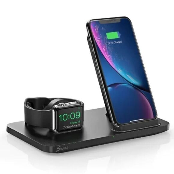 Seneo 2 In 1 Wireless Charging Stand For Apple Iphone & IWatch - Picture 3 of 10